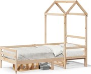 vidaXL Pat de zi cu acoperiș, 80x200 cm, lemn masiv de pin