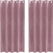 vidaXL Perdele opace 2 pcs Roz închis 140 x 175 cm Catifea
