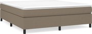 vidaXL Cadru de pat cu arcuri, gri taupe, 180x200 cm, textil