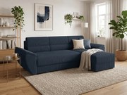 Coltar extensibil de colt TAVERO, albastru inchis, reversibil, 251x140 cm