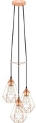 Eglo BYRON 78276 - Pendul pe cablu 3xE27/60W/230V, cu finisaj cupru