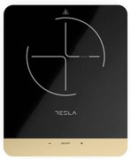 Plita cu inductie Tesla IC401, 2000W, Ecran tactil, Afisaj LED, 8 trepte, Negru/Auriu