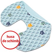 Husa bumbac detasabila pentru Perna alaptare Kidizi Celia Animals Mint