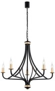 Lustra cu 5 brate design modern Lorenzo negru, auriu