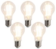 Set de 5 becuri LED E27 reglabile A60 7W 780 lm 2700K