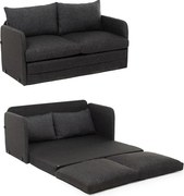 Canapea extensibila 2 locuri moderna, 200x148 cm – stofa gri – Saga