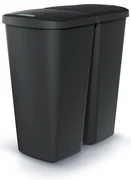 Coș de gunoi DUO negru, 45 l, negru