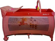 Patut pliant transformabil in tarc copii Baby Care™ NEST, 60X120 cm, 2 Niveluri, Masa infasat, Jucarie Carusel cu jucarii din plus, Fermoar acces