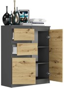 Comodă modernă fără mânere S-2 - diverse opțiuni de culoare antracit mix artisan