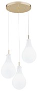 Lustra cu 3 Pendule sticla design decorativ OAKLAND alb/auriu