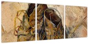 Tablou - Vincent van Gogh, Shoes, reproducere (cu ceas) (90x30 cm)