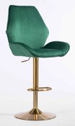HR350W Scaun Verde din Catifea Bază Aurie