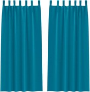 vidaXL Perdele Opaque cu Inel 2 pcs Turcoaz 225 x 140 cm Poliester