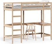 vidaXL Cadru pat supraetajat cu birou, 75x190 cm, lemn masiv de pin
