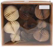 Set de ornamente din hârtie Ornaments bej, 8 cm, 9buc