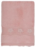 Prosop de corp STELLA cu dantela 85x150 cm Roz Trandafir / Pink Rose