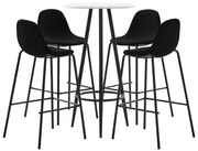 vidaXL Set de bar, 5 piese, negru, material textil