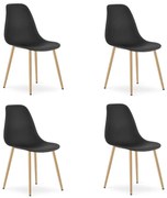 Set 4 scaune negre OSAKA