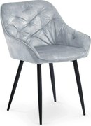Scaun tapitat K418, gri/negru, stofa clasica/metal, 56x65x81 cm