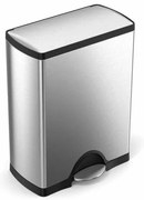 Simplehuman Coș dreptunghiular cu pedală pentrudeșeuri sortate 46 l, oțel