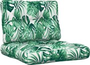 vidaXL Perne de paleți, 2 buc., model cu frunze, textil