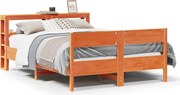 vidaXL Cadru pat fără saltea, maro ceruit, 120x190 cm, lemn masiv pin