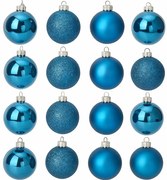 Globuri de Crăciun din sticlă Ø 8 cm, 16 buc., albastre