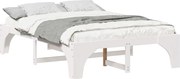 vidaXL Cadru de pat Alb 160 x 200 cm Lemn de pin masiv