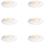 Set de 6 spoturi încastrate moderne albe GU10 rotunde fără ramă - Oneon