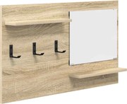 vidaXL Răcător de paltoane montat pe perete cu raft Stejar Sonoma