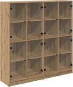 vidaXL Bufet 2 pcs Stejar Artizanal 68 x 37 x 142 cm Lemn compozit