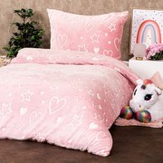 4Home Lenjerie de pat luminoasă din microflanelHeart, 140 x 200 cm, 70 x 90 cm