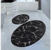 SET 2x covoraș pentru baie MARBLE 50x60/60x100 cm negru