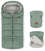 PETITE&MARS - Set sac de iarnă 3în1 JIBOT + mânuși cărucior JASIE verde