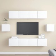 vidaXL Set de dulapuri TV, 6 piese, alb, lemn prelucrat