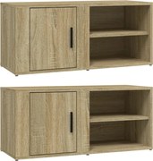 vidaXL Comode TV, 2 buc., stejar sonoma, 80x31,5x36 cm, lemn prelucrat