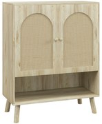 HOMCOM Dulap de depozitare Boho cu uși decorative din ratan | Aosom Romania