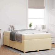 vidaXL Cadru de pat cu saltea cu saltea Crem 120 x 200 cm țesătură