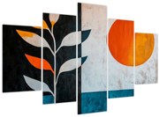 Tablou - Abstracție cu plantă și soare (150x105 cm)