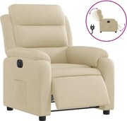 vidaXL Fotoliu rabatabil electric, crem, material textil