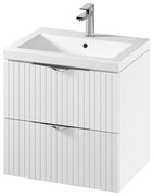 Set dulap baie suspendat 2 sertare lavoar inclus, 60 cm, alb mat, MDF, Cersanit Tirso 600x450 mm, Alb mat