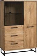 Vitrină lemn masiv Colmar, 139.4 × 90.2 × 38 cm
