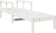 vidaXL Șezlong, alb, 199,5x62x55 cm, lemn masiv de pin