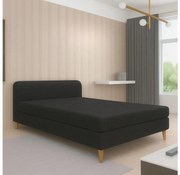 Pat tapițat BRISBANE 110x200 cm, negru