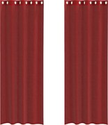 vidaXL Perdele Voile cu Oelii 2 buc Roșu Vin