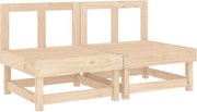vidaXL Canapele de mijloc pentru grădină, 2 buc., lemn masiv pin