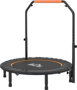 HOMCOM Trampolin Fitness Mini Pliabil de 45", cu Mâner Reglabil cu Spumă, Portocaliu | Aosom Romania