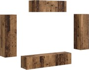 vidaXL Cabinet TV 5 pcs Lemn vechi