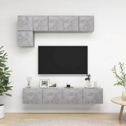 vidaXL Set de dulapuri TV, 5 piese, gri beton, lemn prelucrat