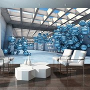 Fototapet - Modernism 3D albastru (254x184 cm)
